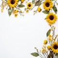 Elegant Sunflower Frame Crisp Copy Area