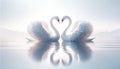 Elegant Swan Reflection, Love and Serenity Concept Royalty Free Stock Photo