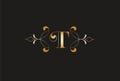 Elegant T Golden Letter Logo Design.Creative monogram logo