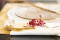 Elegant table set for Christmas dinner Royalty Free Stock Photo