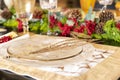 Elegant table set for Christmas dinner Royalty Free Stock Photo