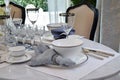 Elegant table set on marble dining table Royalty Free Stock Photo