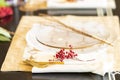 Elegant table set for Christmas dinner Royalty Free Stock Photo