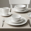 Elegant table setting featuring white porcelain Royalty Free Stock Photo