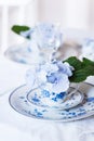 Elegant table setting with flowers Royalty Free Stock Photo