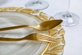 Elegant table setting on light background Royalty Free Stock Photo