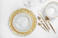 Elegant table setting on light background Royalty Free Stock Photo