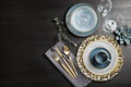 Elegant table setting and space for text Royalty Free Stock Photo