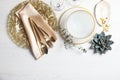 Elegant table setting and space for text Royalty Free Stock Photo