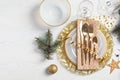 Elegant table setting and space for text Royalty Free Stock Photo