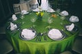 Elegant table with silver clutery and wineglasses