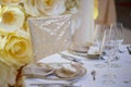 Elegant table sitting arrangement at a formal event or fine dining restaurant Royalty Free Stock Photo