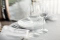 Table setting in restaurant interior Royalty Free Stock Photo