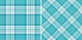 Elegant teal white plaid pattern set. Classic check designs perfect for backgrounds, textiles, or digital art. Versatile for both Royalty Free Stock Photo