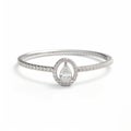 Elegant Teardrop Diamond Ring In White Gold - Fujifilm Provia Style Royalty Free Stock Photo