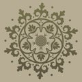 Ornamental gold round pattern. Vector illustration