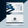Elegant Template Luxury Business Card. Whtie Background and Navy blue abstract geometric shapes vector. Royalty Free Stock Photo