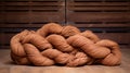 Elegant Terracotta Yarn: A Multilayered Sculpted Masterpiece