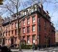 Elegant 19th century red brick houses in Brooklyn Heights NYC Royalty Free Stock Photo