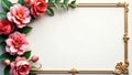 Elegant Thai floral corner design photo frame , floral, image, photo frame design Royalty Free Stock Photo