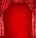 Elegant theater red curtains Royalty Free Stock Photo