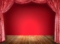 Elegant theater red curtains Royalty Free Stock Photo