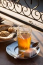 Moroccan mint tea by the sunset Royalty Free Stock Photo