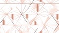 Elegant Triangles Surface Geometric seamless pattern rose Gold line abstract polygonal background, generative AI Royalty Free Stock Photo