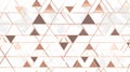Elegant Triangles Surface Geometric seamless pattern rose Gold line abstract polygonal background, generative AI Royalty Free Stock Photo