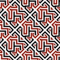 Elegant tribal ethnic celtic style black white red colors trendy seamless pattern. Ornamental beautiful ornate vector background.