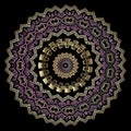 Elegant tribal ethnic style greek vector mandala pattern. Zigzag ornament. Round decorative geometric design. Greek key Royalty Free Stock Photo