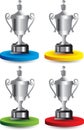 Elegant trophy on colored discs