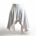 Elegant Troubadour Style Women\'s White Asymmetrical Skirt