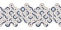 Elegant Truchet seamless vector pattern Border. Geometric background with random tiled wavy shapes, circles and semicircles. Moder