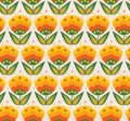 Elegant tulip flowers seamless pattern. Geometric natural flower pattern for fabrics, textiles, wrapping paper