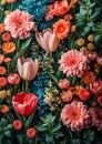 Elegant Tulips and Dahlias Arrangement