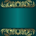 Elegant turquoise Background with ornate Borders