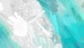 Elegant turquoise blue and white brush strokes design