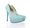 Elegant turquoise womens shoes Royalty Free Stock Photo