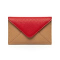 Elegant two-tone leather envelope wallet with red and tan color scheme Royalty Free Stock Photo
