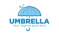Elegant umbrella with water drop vector logo Royalty Free Stock Photo