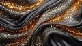 Elegant Undulations: Seamless Black Sequin Mesh Fabric Royalty Free Stock Photo