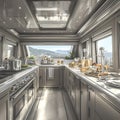 Elegant Upscale Kitchen with Gourmet Food