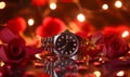 Elegant valentine's day watch gift for a timeless expression of love Royalty Free Stock Photo