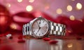 Elegant valentine's day watch gift for a timeless expression of love Royalty Free Stock Photo