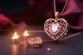 Elegant Valentines Day Jewelry Gift visuals Royalty Free Stock Photo