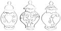Elegant vases stylized isolated