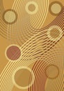 Elegant vector background tuned until golden, with outline ellipse and circles, transparency effect