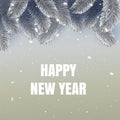 Elegant vector christmas illustation background with fir-tree branches. Merry christmass poster. Happy New Year banner