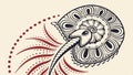 Seashell spiral design, nautical and organic pattern vector design Generative AI